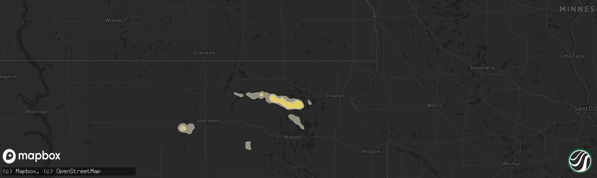 Hail map in Lake City, SD on August 17, 2025