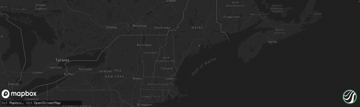 Hail map in Maine on August 17, 2025