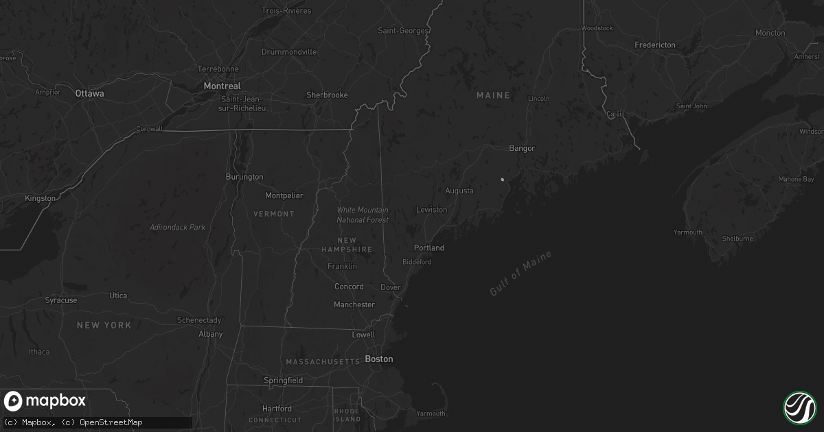 Hail map in Maine on August 17, 2025