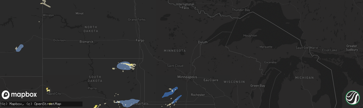 Hail map in Minnesota on August 17, 2025
