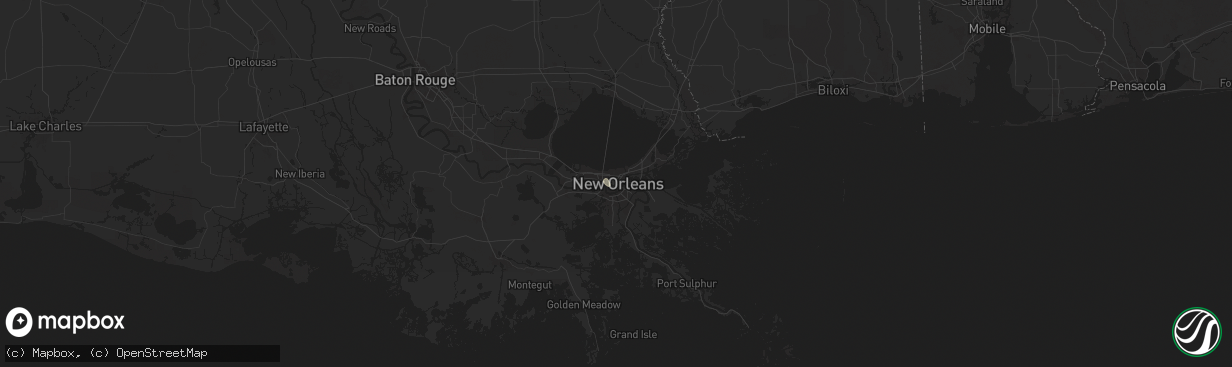 Hail map in New Orleans, LA on August 17, 2025