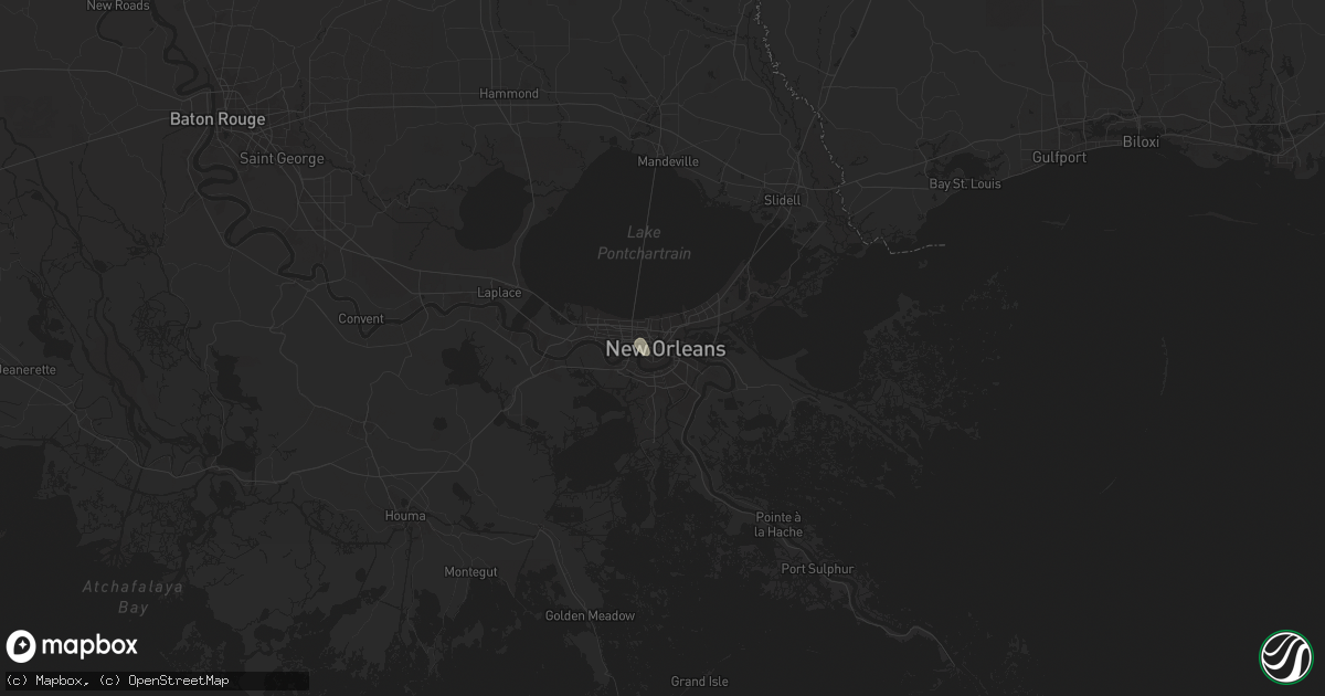 Hail map in New Orleans, LA on August 17, 2025