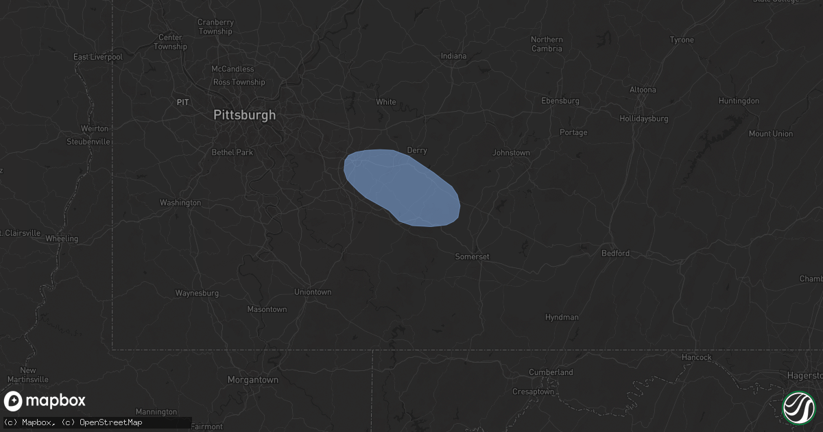 Hail map in Stahlstown, PA on August 17, 2025