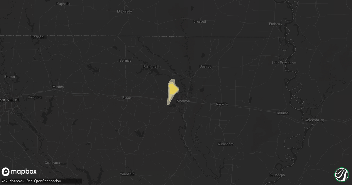 Hail map in West Monroe, LA on August 17, 2025