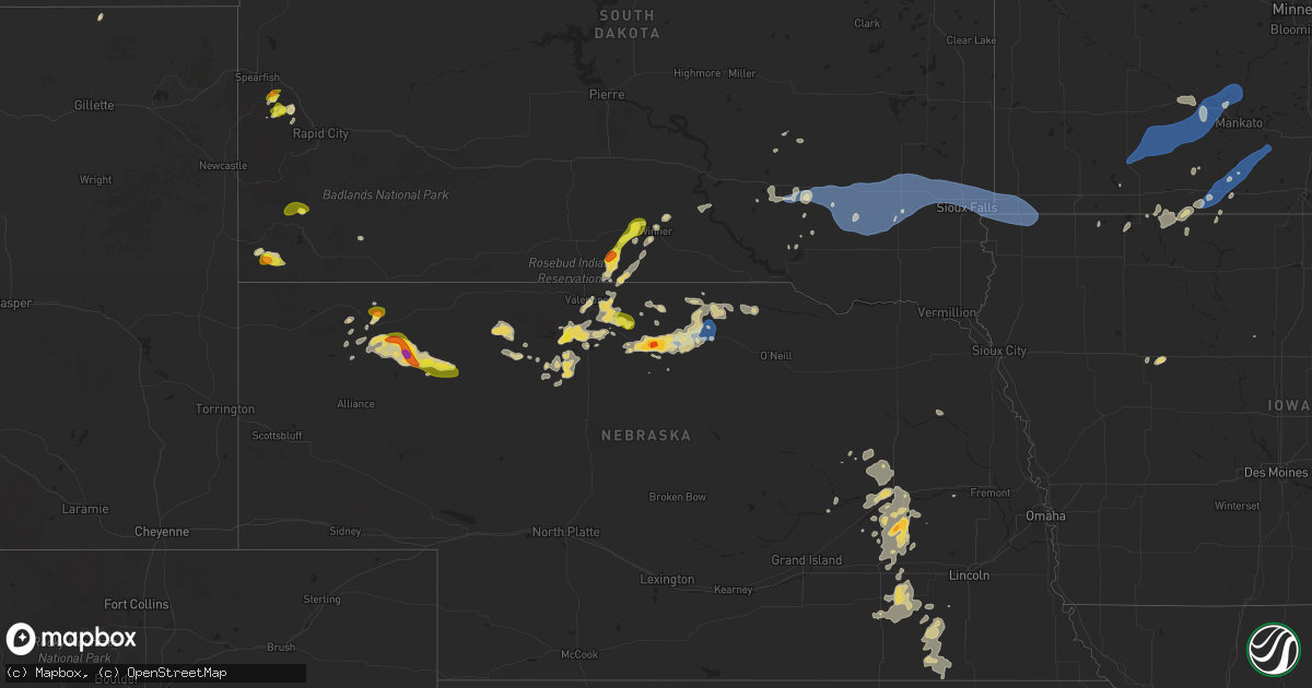 Hail map on August 17, 2025