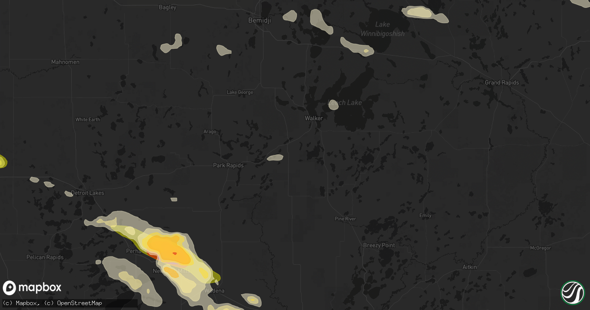Hail map in Akeley, MN on August 17, 2026