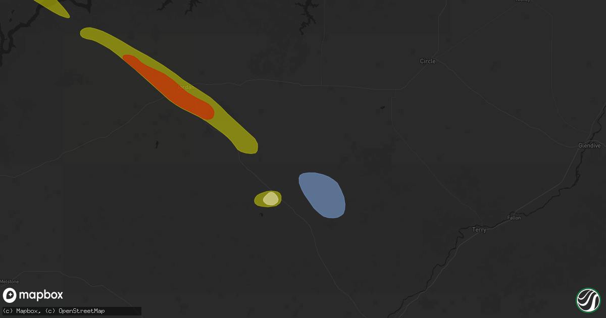 Hail map in Angela, MT on August 17, 2026