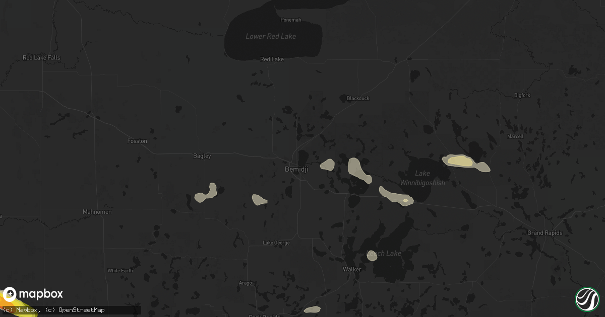 Hail map in Bemidji, MN on August 17, 2026