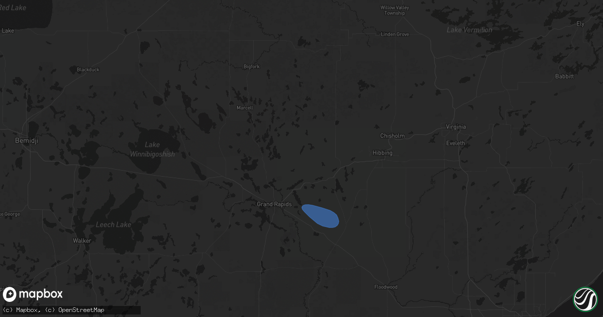 Hail map in Bovey, MN on August 17, 2026
