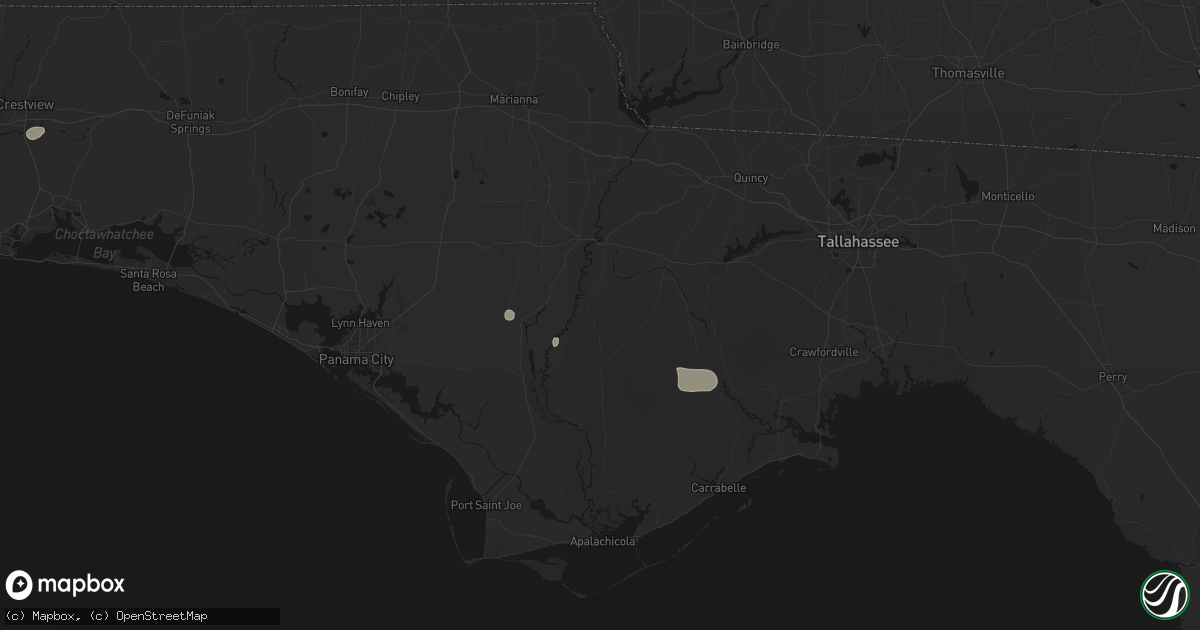 Hail map in Bristol, FL on August 17, 2026
