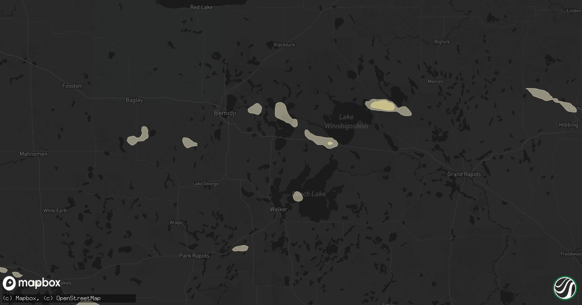 Hail map in Cass Lake, MN on August 17, 2026
