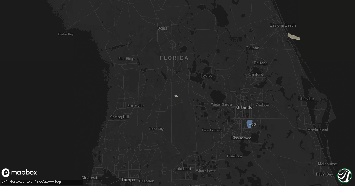 Hail map in Center Hill, FL on August 17, 2026
