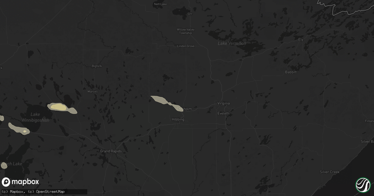 Hail map in Chisholm, MN on August 17, 2026