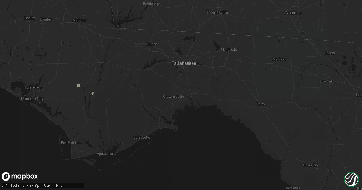 Hail map in Crawfordville, FL on August 17, 2026