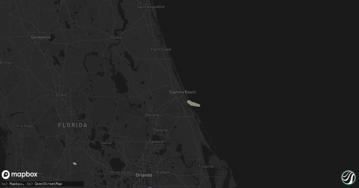 Hail map in Daytona Beach, FL on August 17, 2026