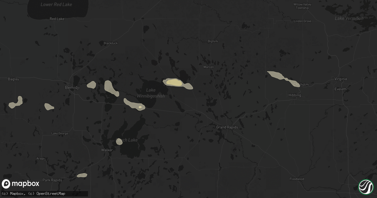 Hail map in Deer River, MN on August 17, 2026