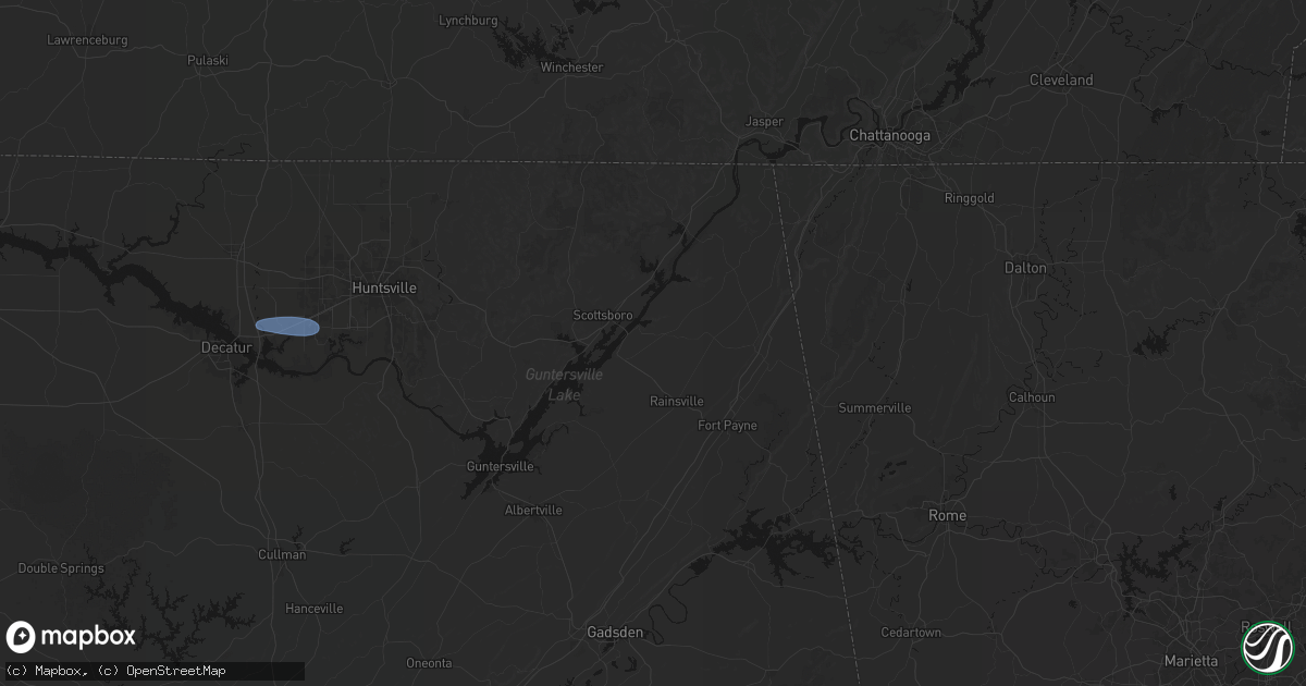 Hail map in Dutton, AL on August 17, 2026