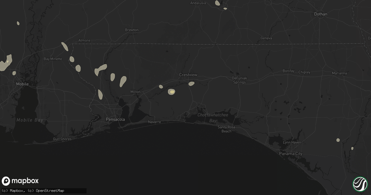 Hail map in Eglin Afb, FL on August 17, 2026