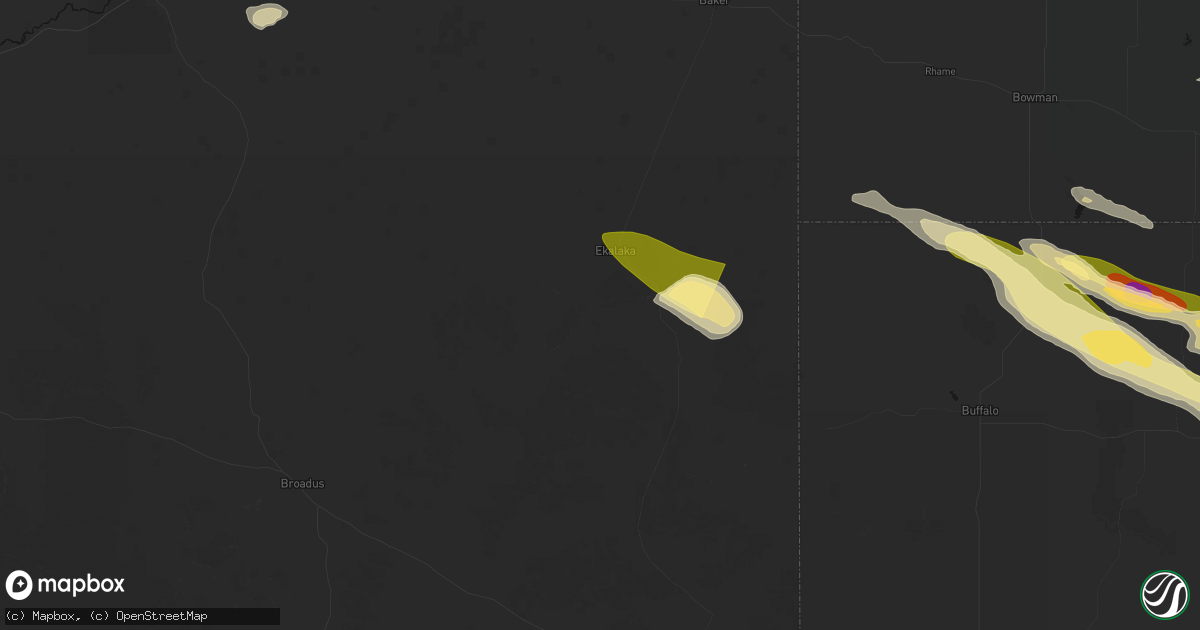 Hail map in Ekalaka, MT on August 17, 2026