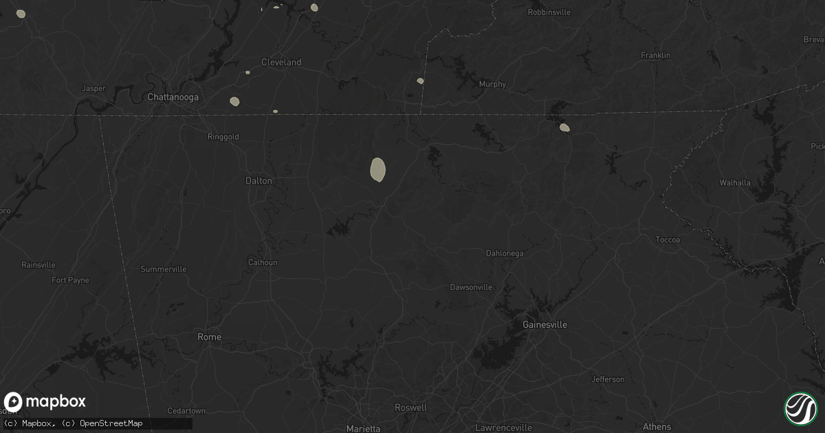 Hail map in Ellijay, GA on August 17, 2026
