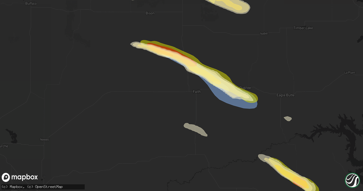 Hail map in Faith, SD on August 17, 2026