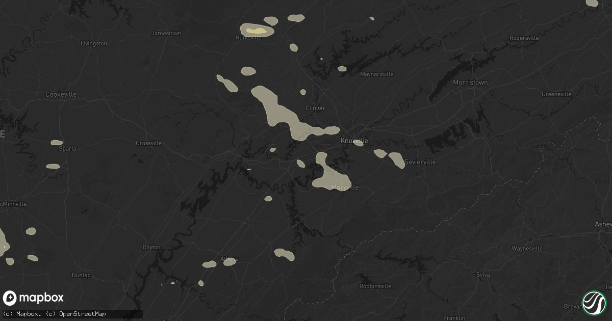 Hail map in Farragut, TN on August 17, 2026