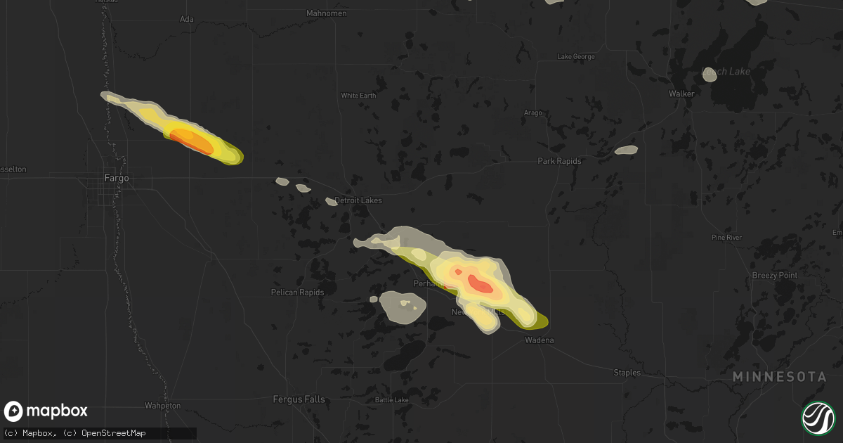 Hail map in Frazee, MN on August 17, 2026