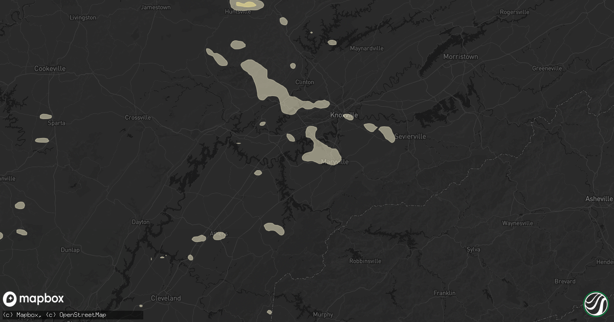 Hail map in Friendsville, TN on August 17, 2026