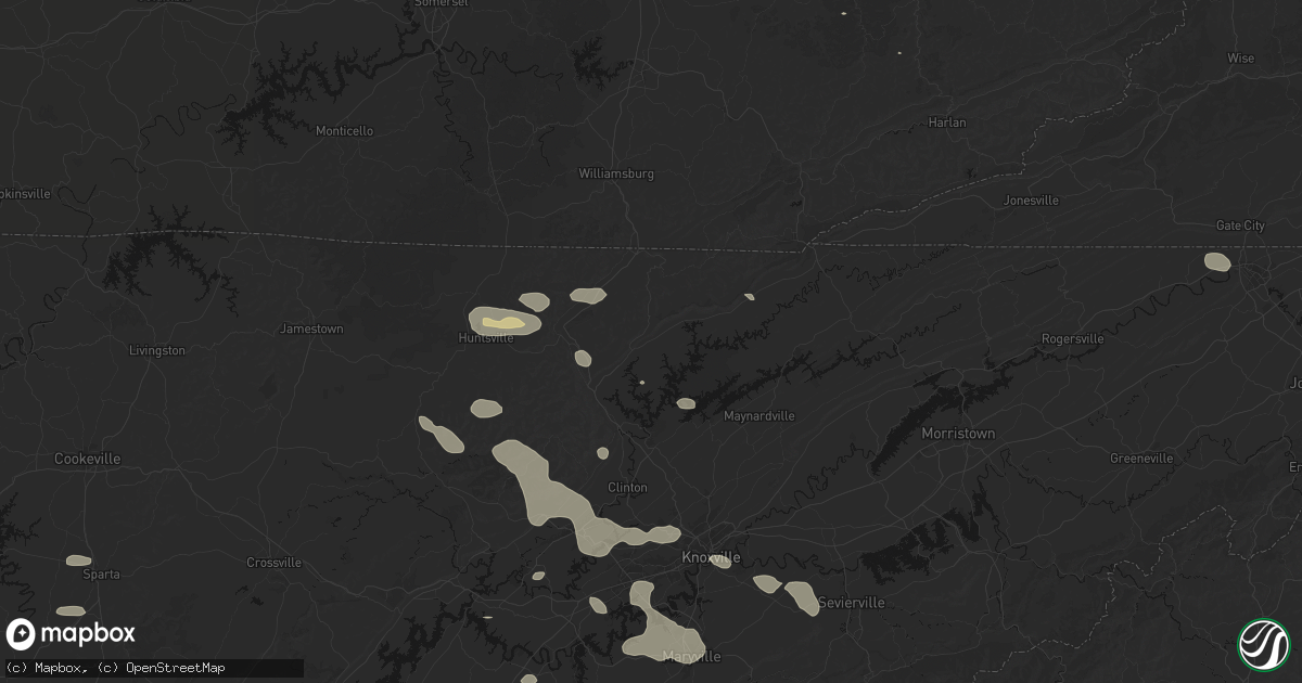 Hail map in La Follette, TN on August 17, 2026