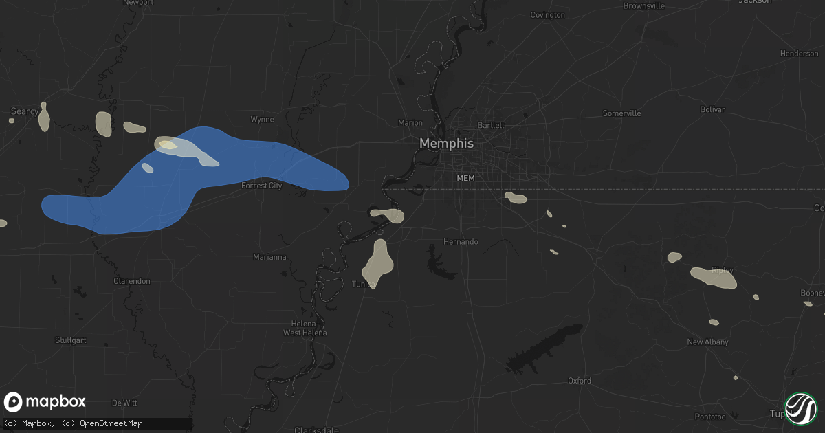 Hail map in Lake Cormorant, MS on August 17, 2026