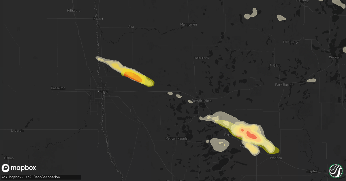 Hail map in Lake Park, MN on August 17, 2026