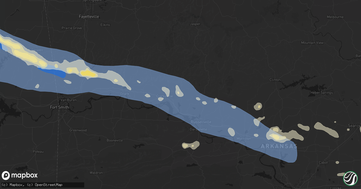 Hail map in Lamar, AR on August 17, 2026