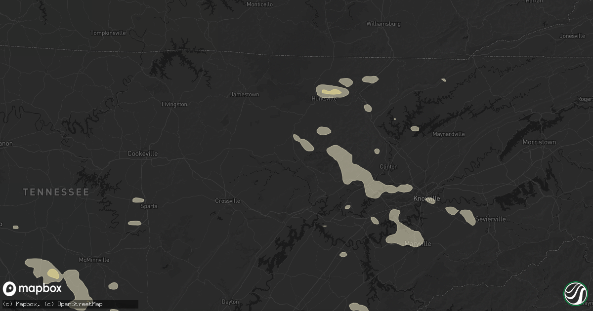 Hail map in Lancing, TN on August 17, 2026