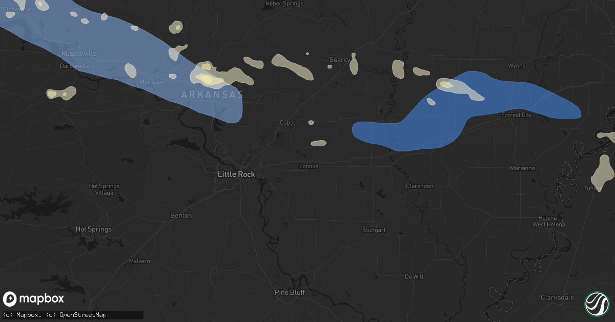 Hail map in Lonoke, AR on August 17, 2026
