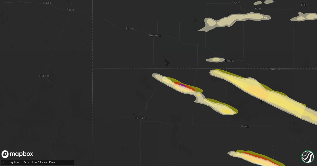 Hail map in Ludlow, SD on August 17, 2026