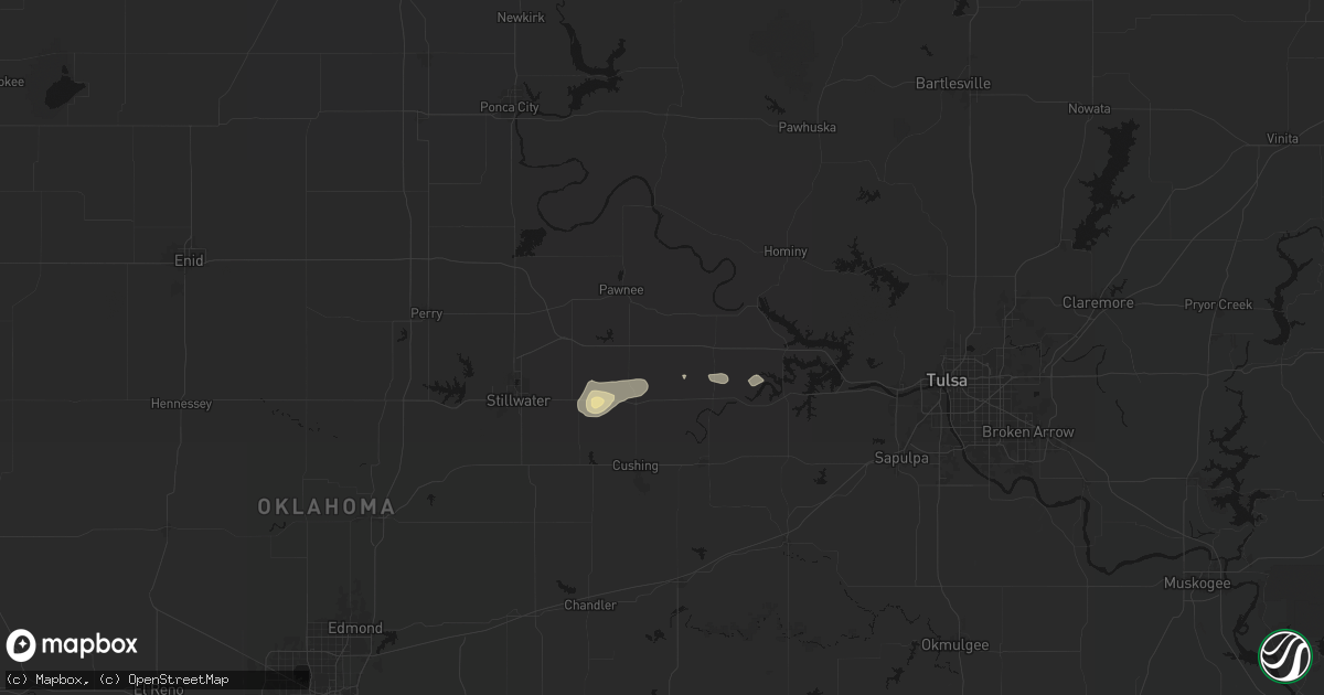 Hail map in Maramec, OK on August 17, 2026