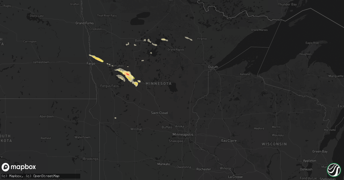 Hail map in Minnesota on August 17, 2026