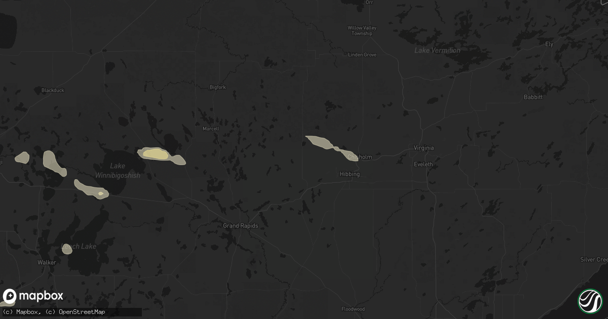 Hail map in Nashwauk, MN on August 17, 2026