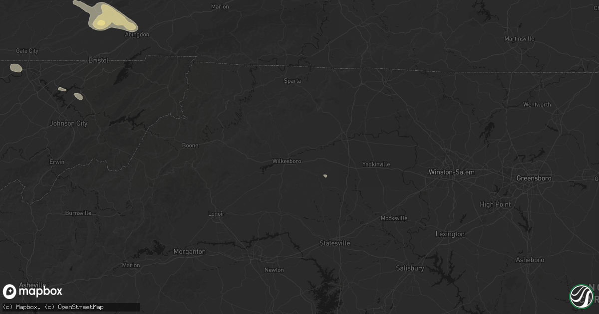 Hail map in North Wilkesboro, NC on August 17, 2026