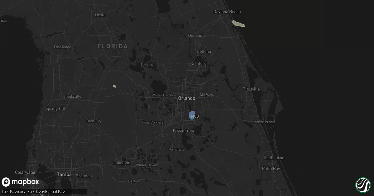 Hail map in Orlando, FL on August 17, 2026