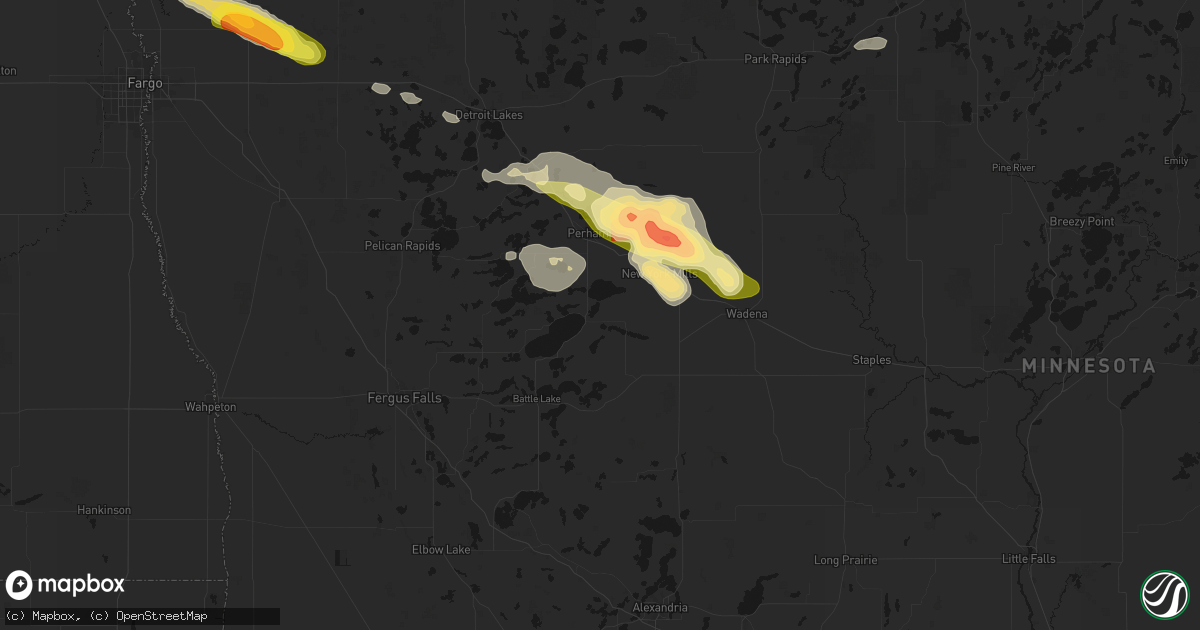 Hail map in Ottertail, MN on August 17, 2026