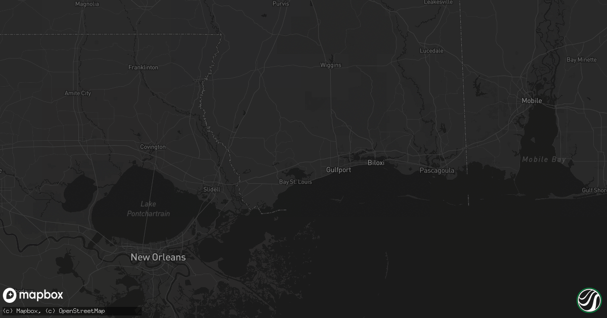 Hail map in Pass Christian, MS on August 17, 2026