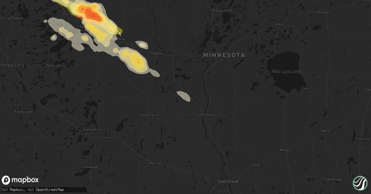 Hail map in Randall, MN on August 17, 2026