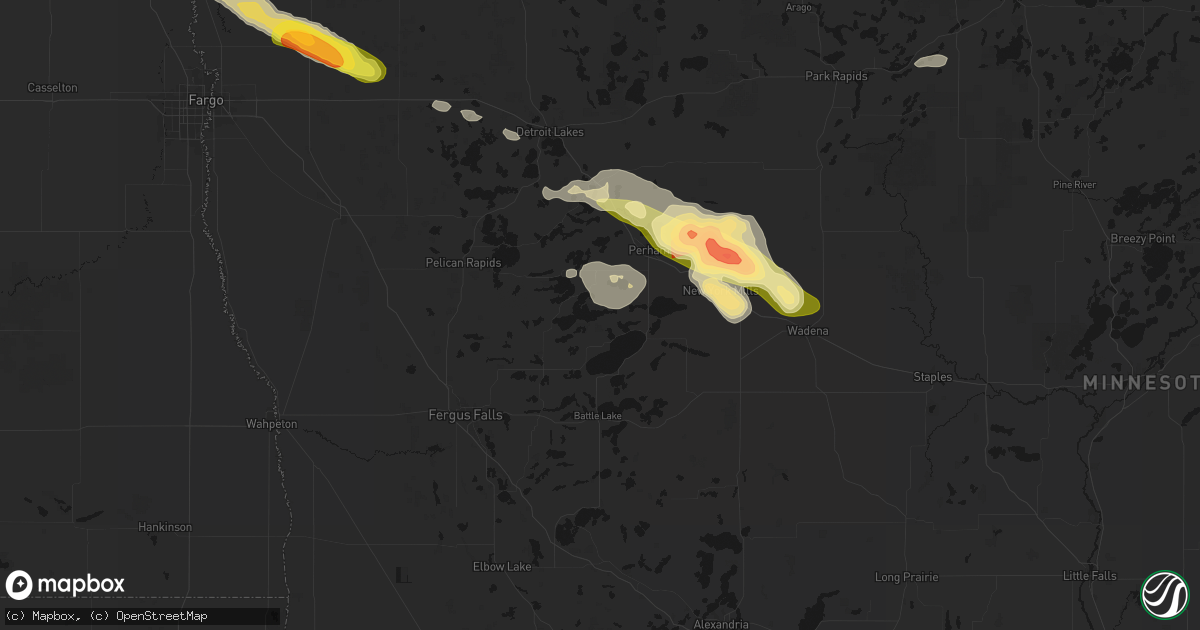 Hail map in Richville, MN on August 17, 2026