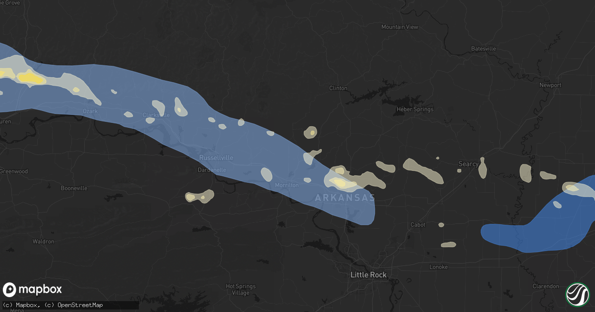 Hail map in Solgohachia, AR on August 17, 2026