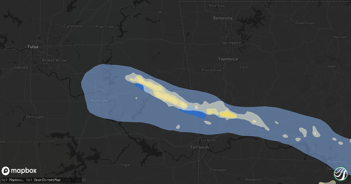 Hail map in Stilwell, OK on August 17, 2026