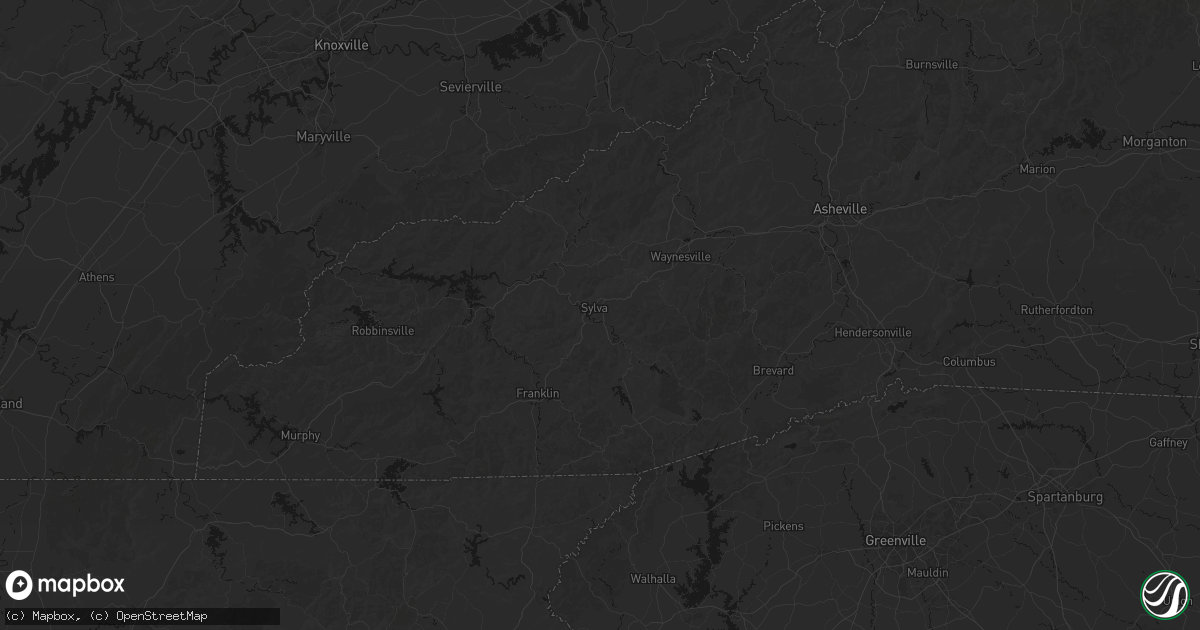 Hail map in Sylva, NC on August 17, 2026