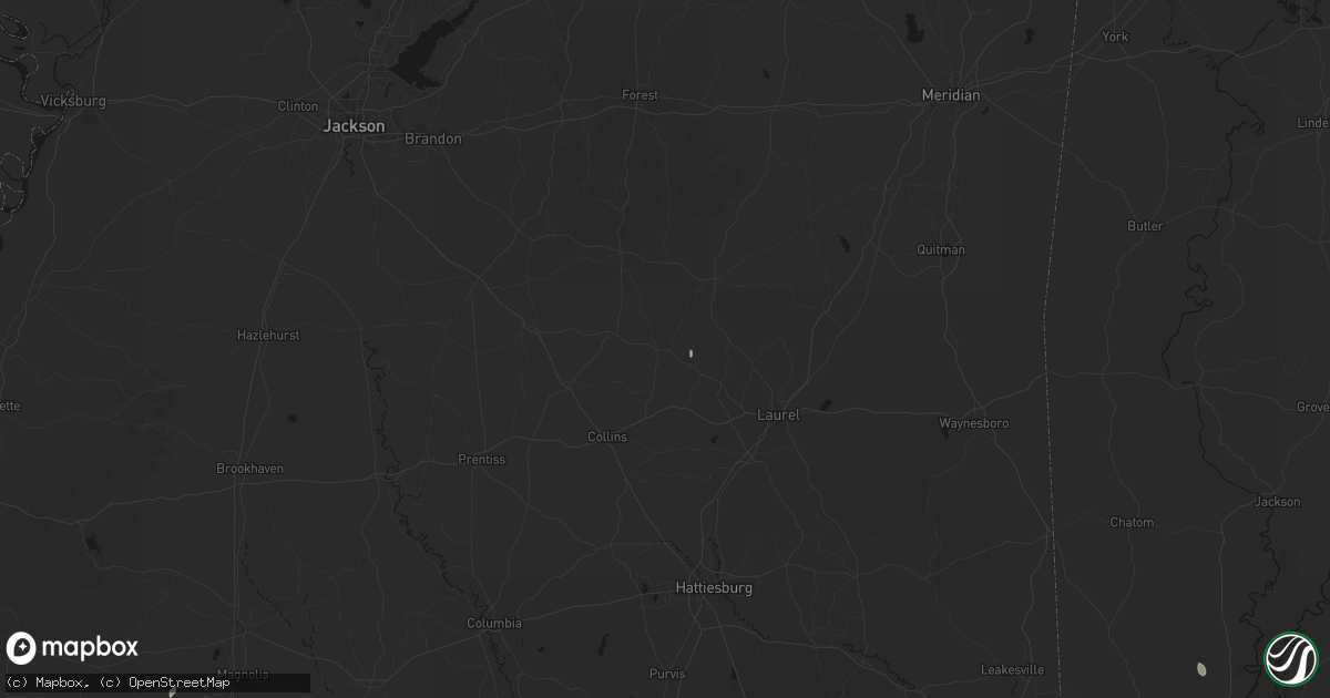 Hail map in Taylorsville, MS on August 17, 2026