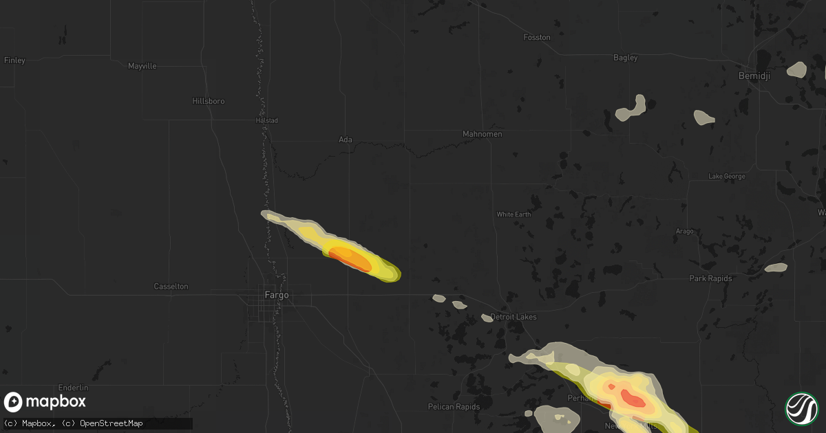 Hail map in Ulen, MN on August 17, 2026