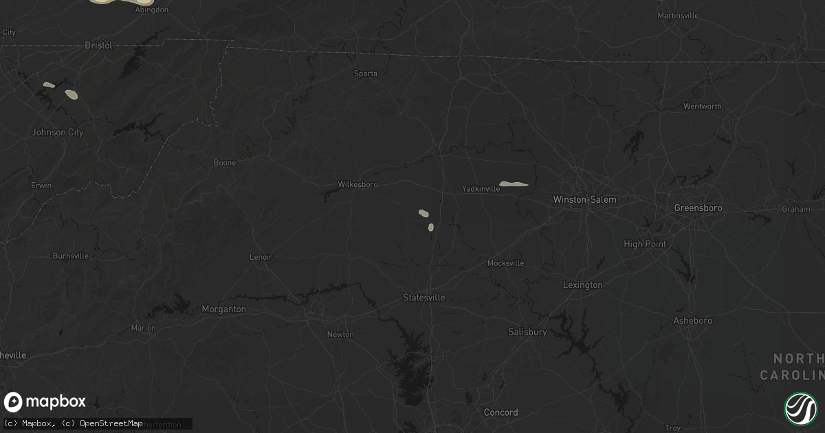 Hail map in Union Grove, NC on August 17, 2026